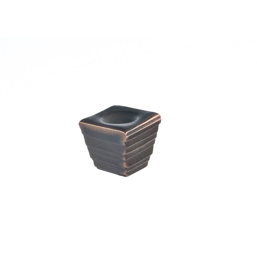 Du Verre Forged 2 Small Cube Knob 1 Inch - Oil Rubbed Bronze