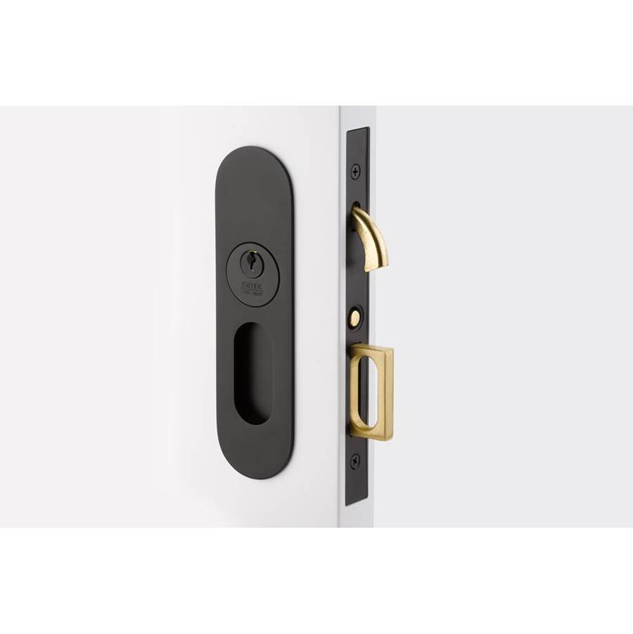 Emtek Keyed, Narrow Oval Pocket Door Mortise Lock, US15