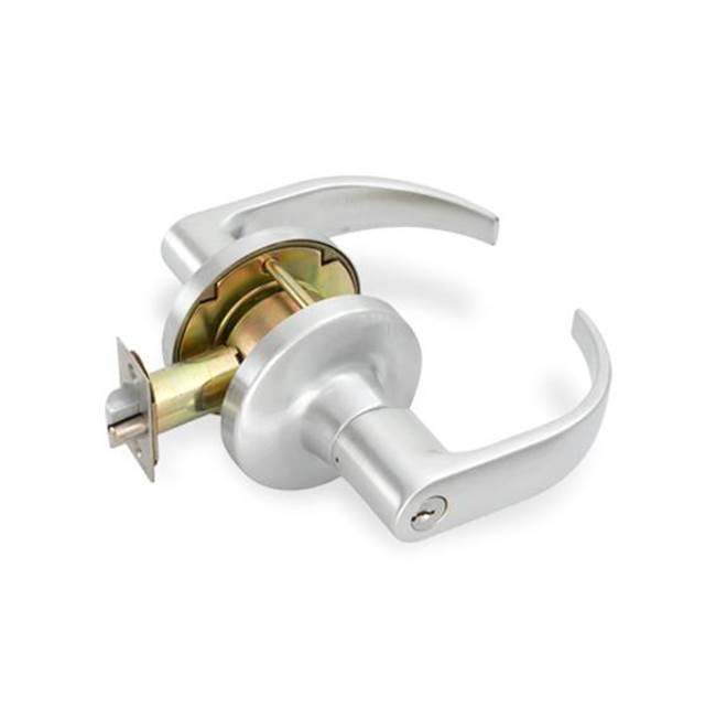 Falcon T Series Grade 1 cylindrical lock, Privacy Lock, Latitude lever, satin chrome finish