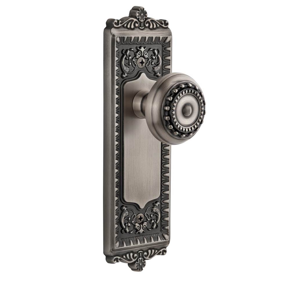 Grandeur Hardware Grandeur Windsor Plate Double Dummy with Parthenon knob in Antique Pewter