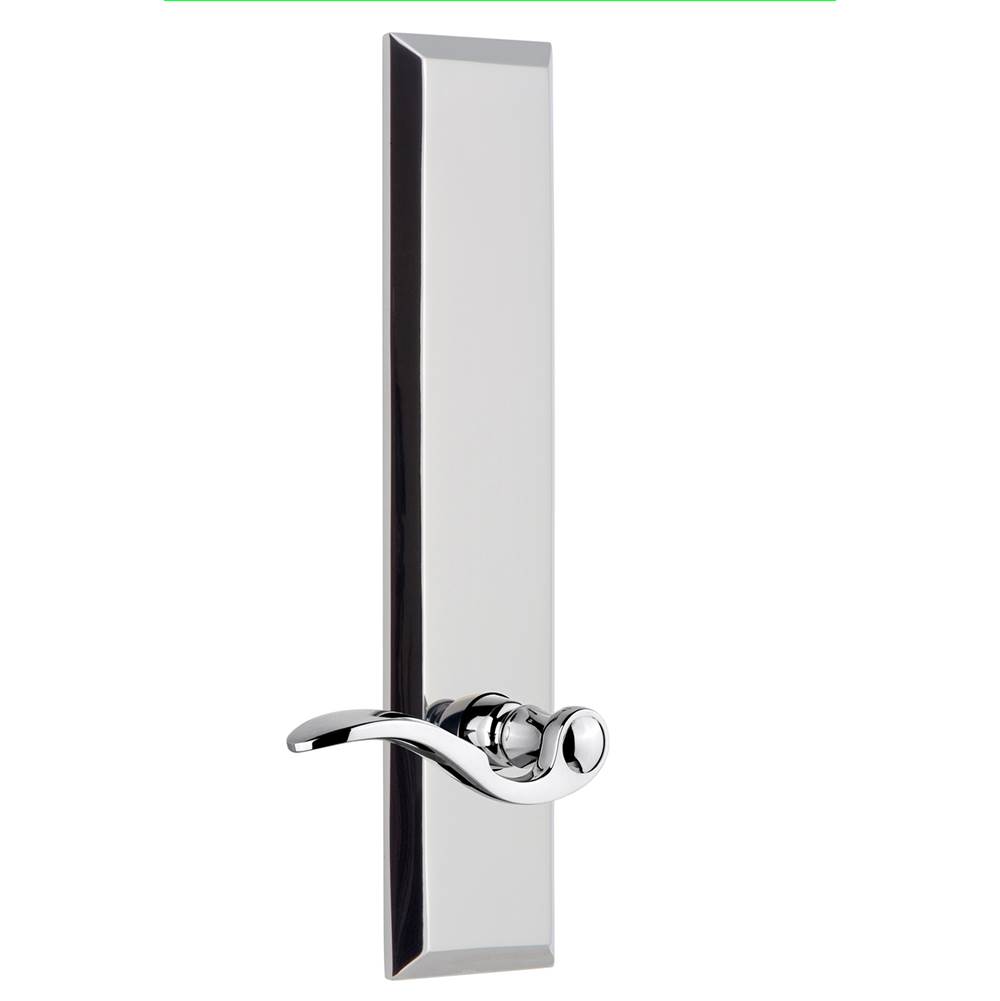 Grandeur Hardware Grandeur Hardware Fifth Avenue Tall Plate Double Dummy with Bellagio Lever in Bright Chrome