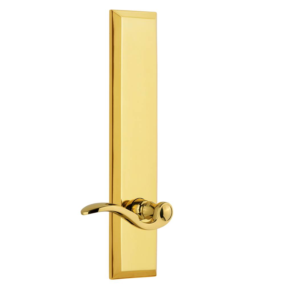 Grandeur Hardware Grandeur Hardware Fifth Avenue Tall Plate Double Dummy with Bellagio Lever in Polished Brass