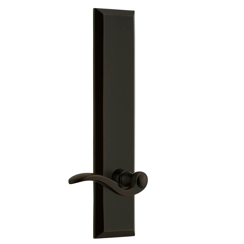 Grandeur Hardware Grandeur Hardware Fifth Avenue Tall Plate Double Dummy with Bellagio Lever in Timeless Bronze