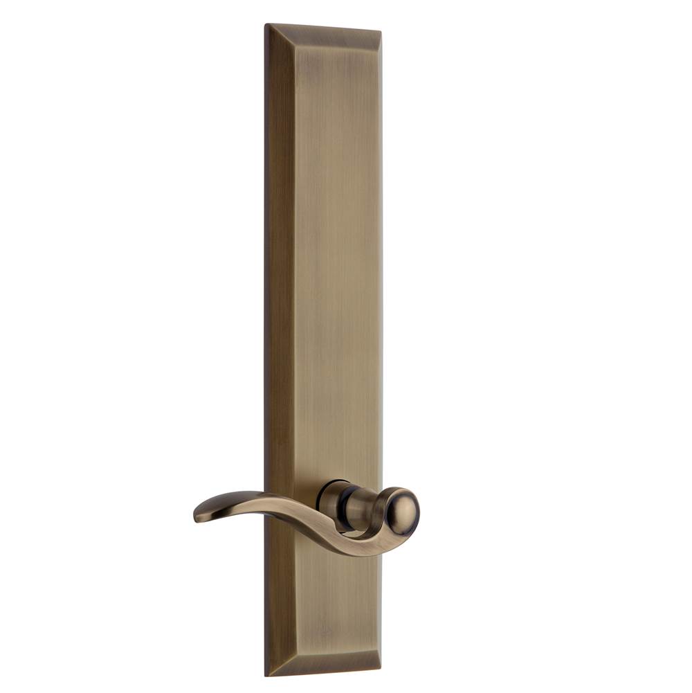 Grandeur Hardware Grandeur Hardware Fifth Avenue Tall Plate Double Dummy with Bellagio Lever in Vintage Brass