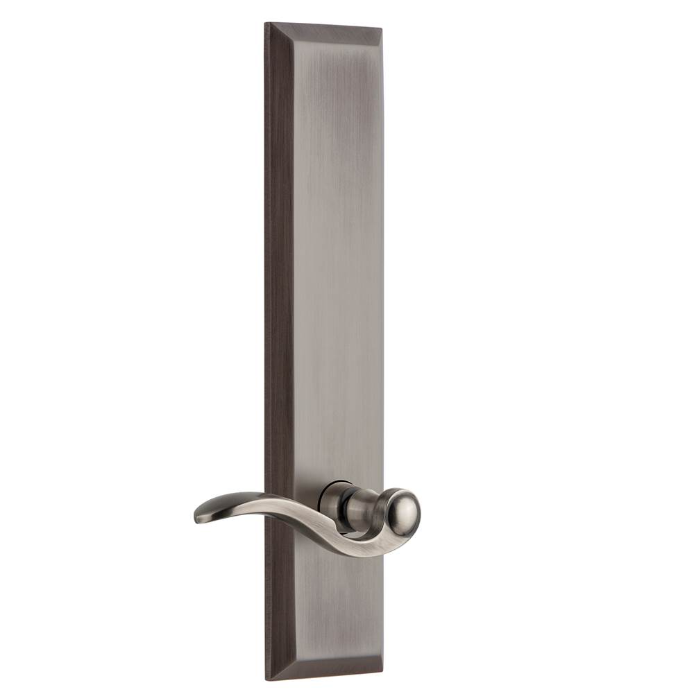 Grandeur Hardware Grandeur Hardware Fifth Avenue Tall Plate Privacy with Bellagio Lever in Antique Pewter