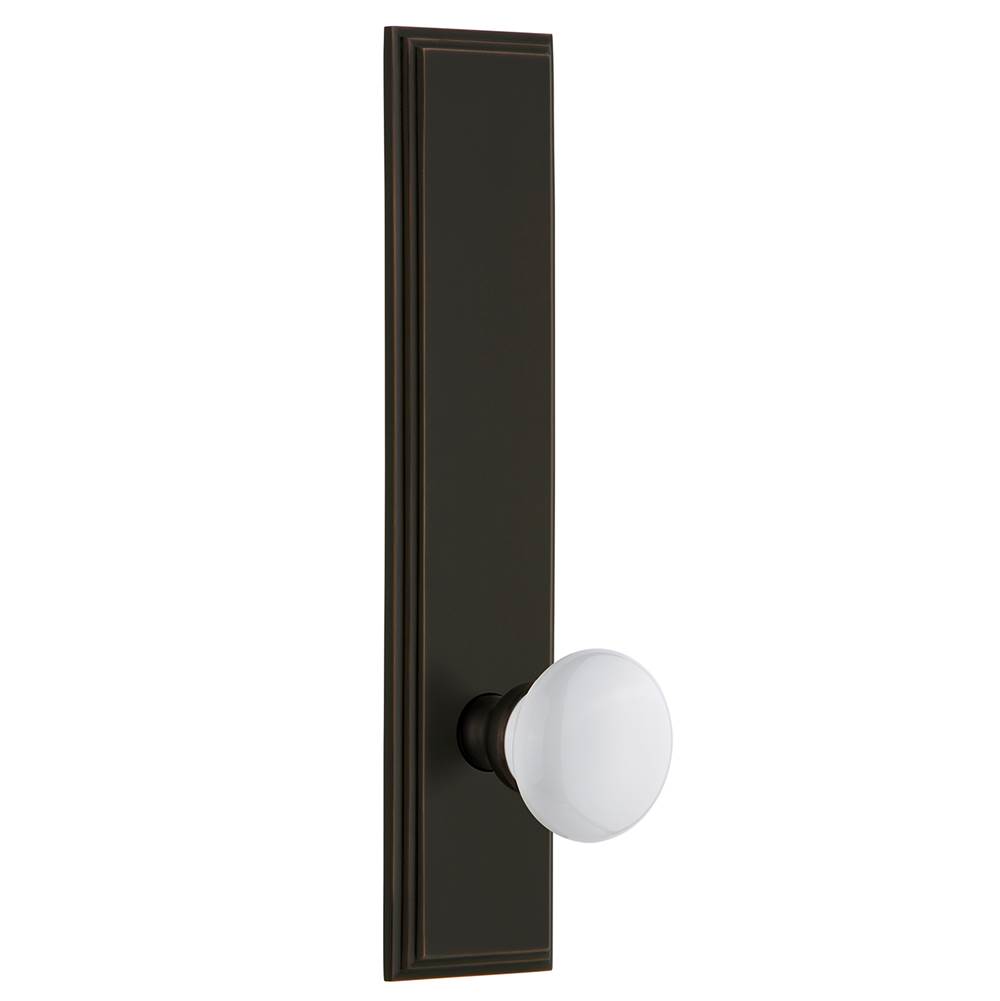 Grandeur Hardware Grandeur Hardware Carre'' Tall Plate Passage with Hyde Park Knob in Timeless Bronze