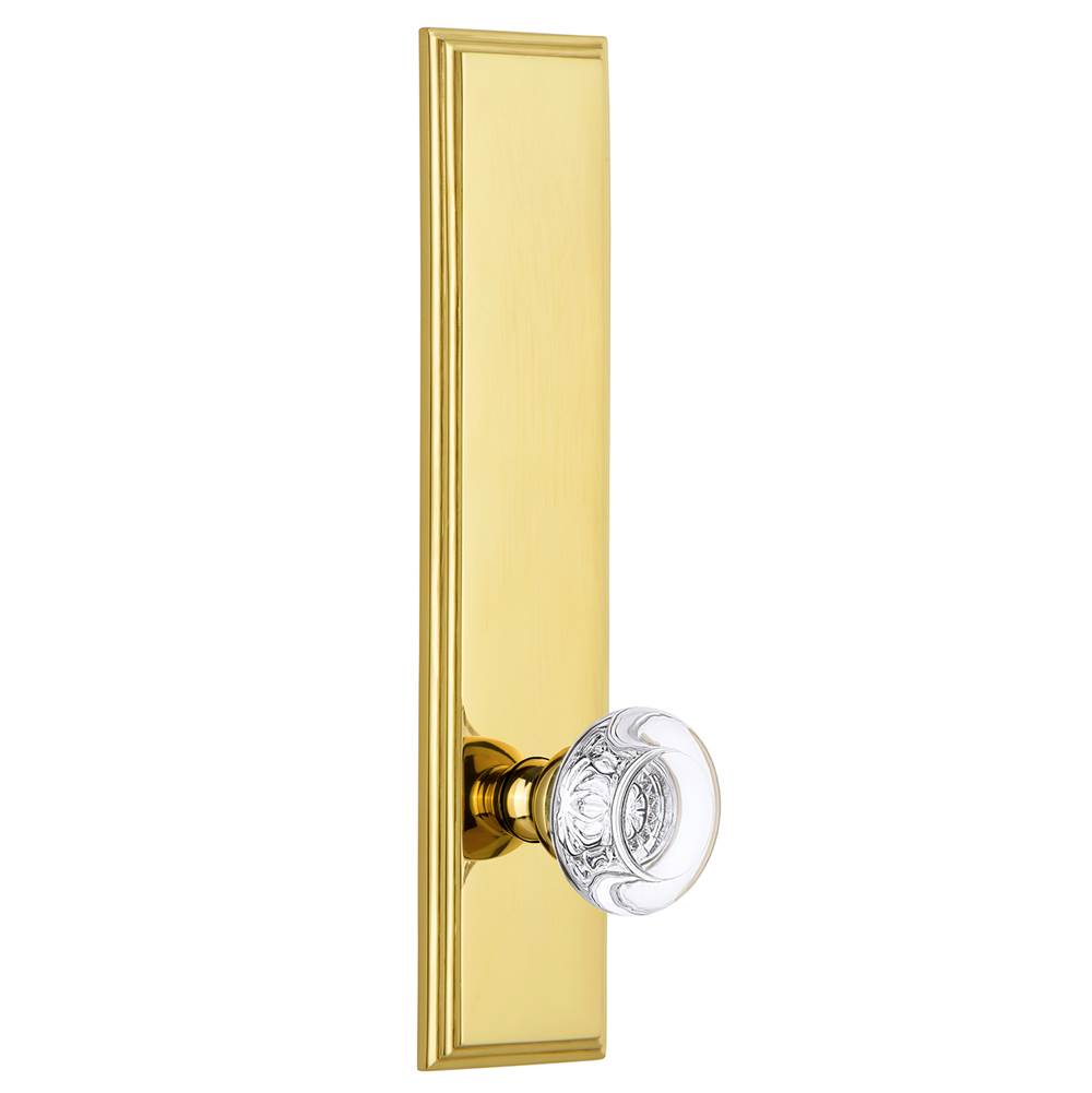 Grandeur Hardware Grandeur Hardware Carre'' Tall Plate Dummy with Bordeaux Knob in Polished Brass