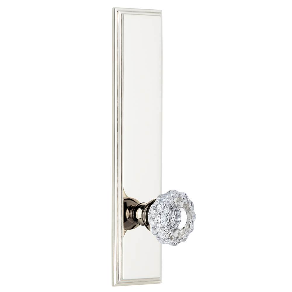 Grandeur Hardware Grandeur Hardware Carre'' Tall Plate Double Dummy with Versailles Knob in Polished Nickel