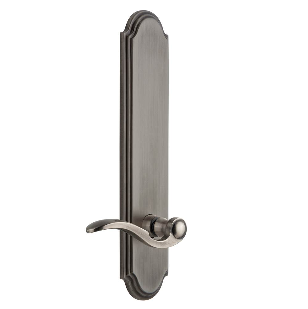 Grandeur Hardware Grandeur Hardware Arc Tall Plate Double Dummy with Bellagio Lever in Antique Pewter