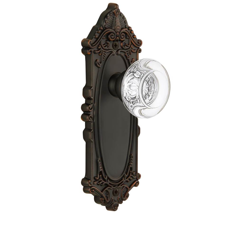 Grandeur Hardware Grandeur - Privacy Knob - Grande Victorian Plate with Bordeaux Crystal Knob in Timeless Bronze