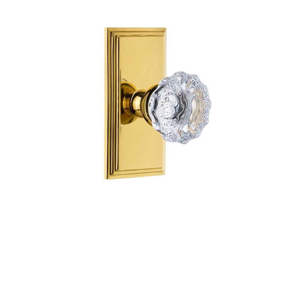 Grandeur Hardware Grandeur Carre Plate Dummy with Fontainebleau Crystal Knob in Polished Brass
