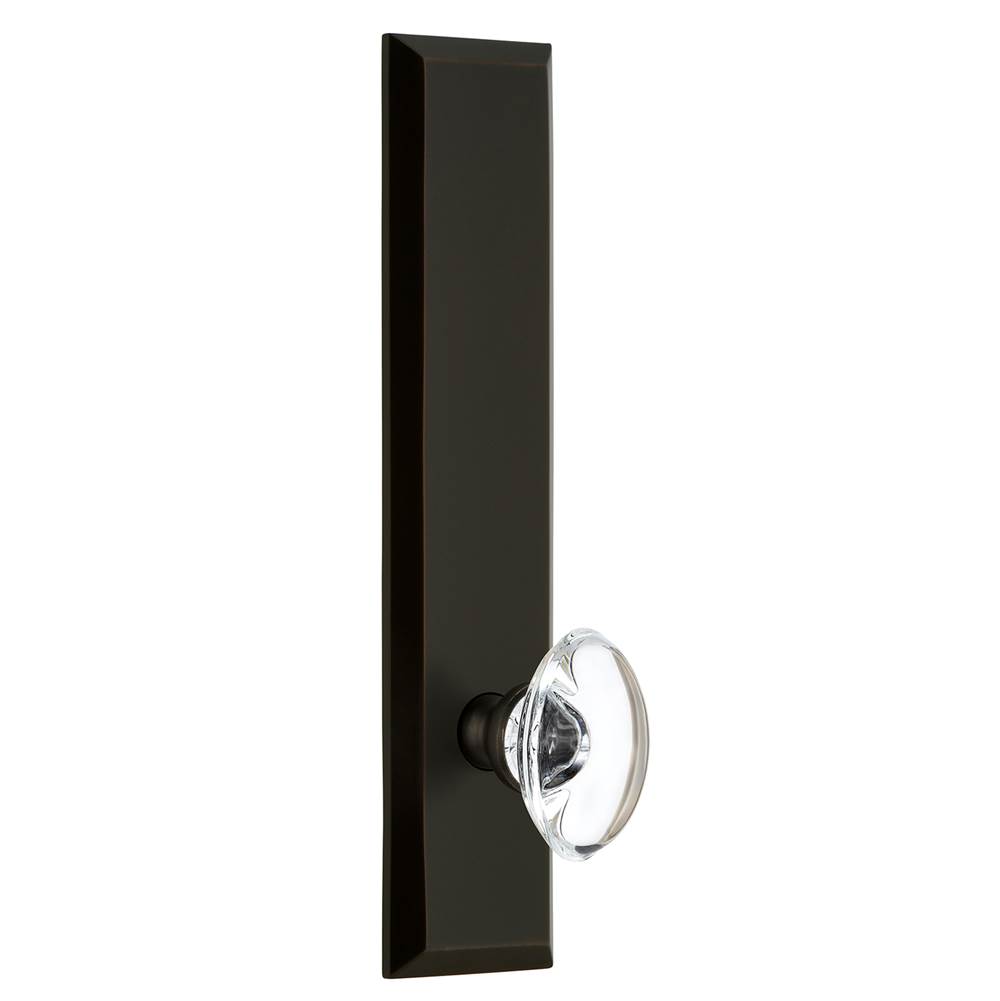 Grandeur Hardware Grandeur Hardware Fifth Avenue Tall Plate Passage with Provence Knob in Timeless Bronze