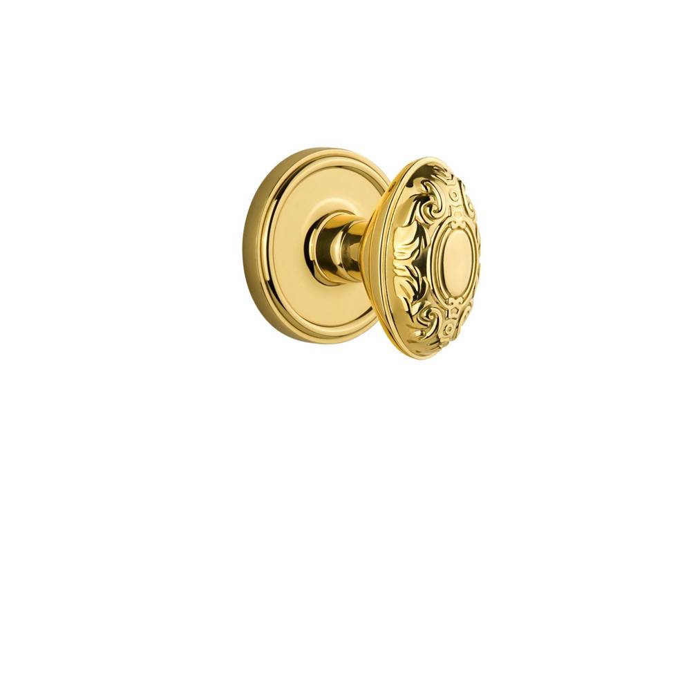 Grandeur Hardware Grandeur - Double Dummy Knob - Georgetown Rosette with Grande Victorian Knob in Lifetime Brass