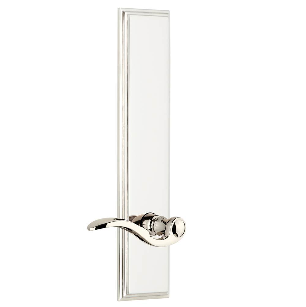 Grandeur Hardware Grandeur Hardware Carre'' Tall Plate Passage with Bellagio Lever in Polished Nickel