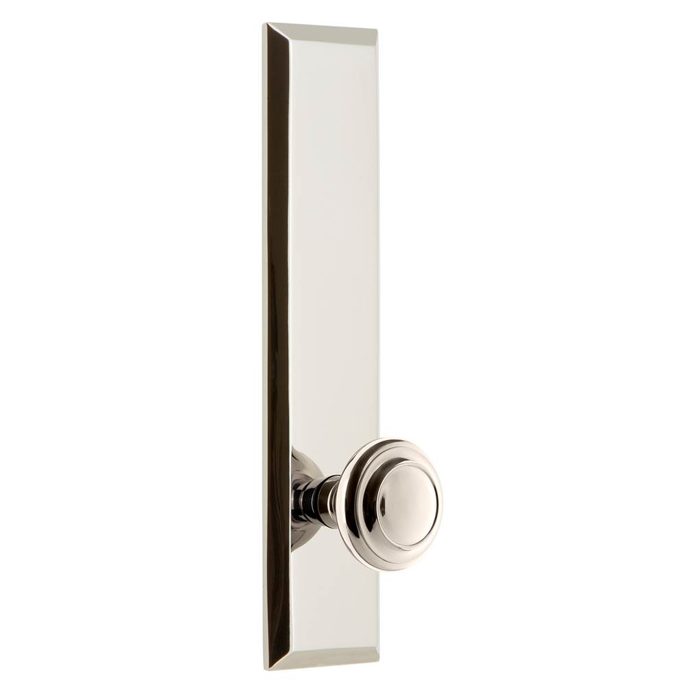 Grandeur Hardware Grandeur Hardware Fifth Avenue Tall Plate Double Dummy with Circulaire Knob in Polished Nickel