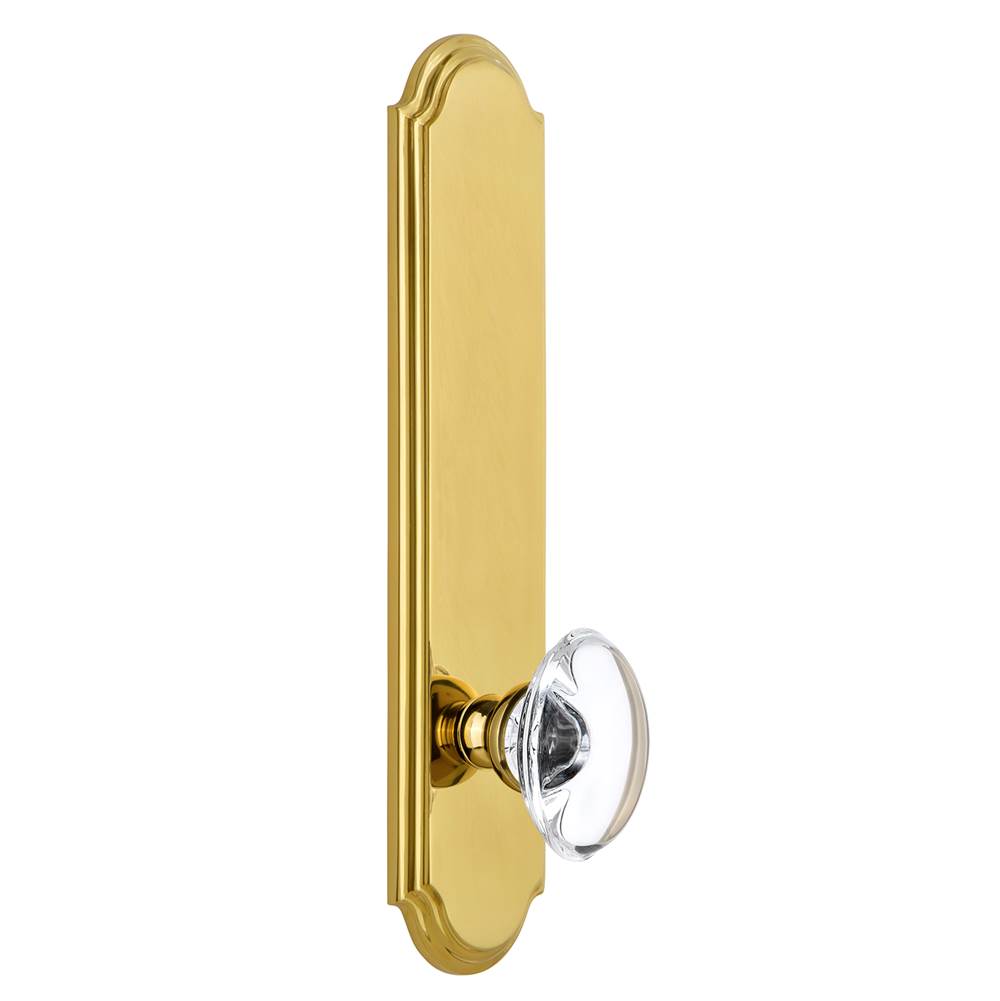 Grandeur Hardware Grandeur Hardware Arc Tall Plate Privacy with Provence Knob in Lifetime Brass