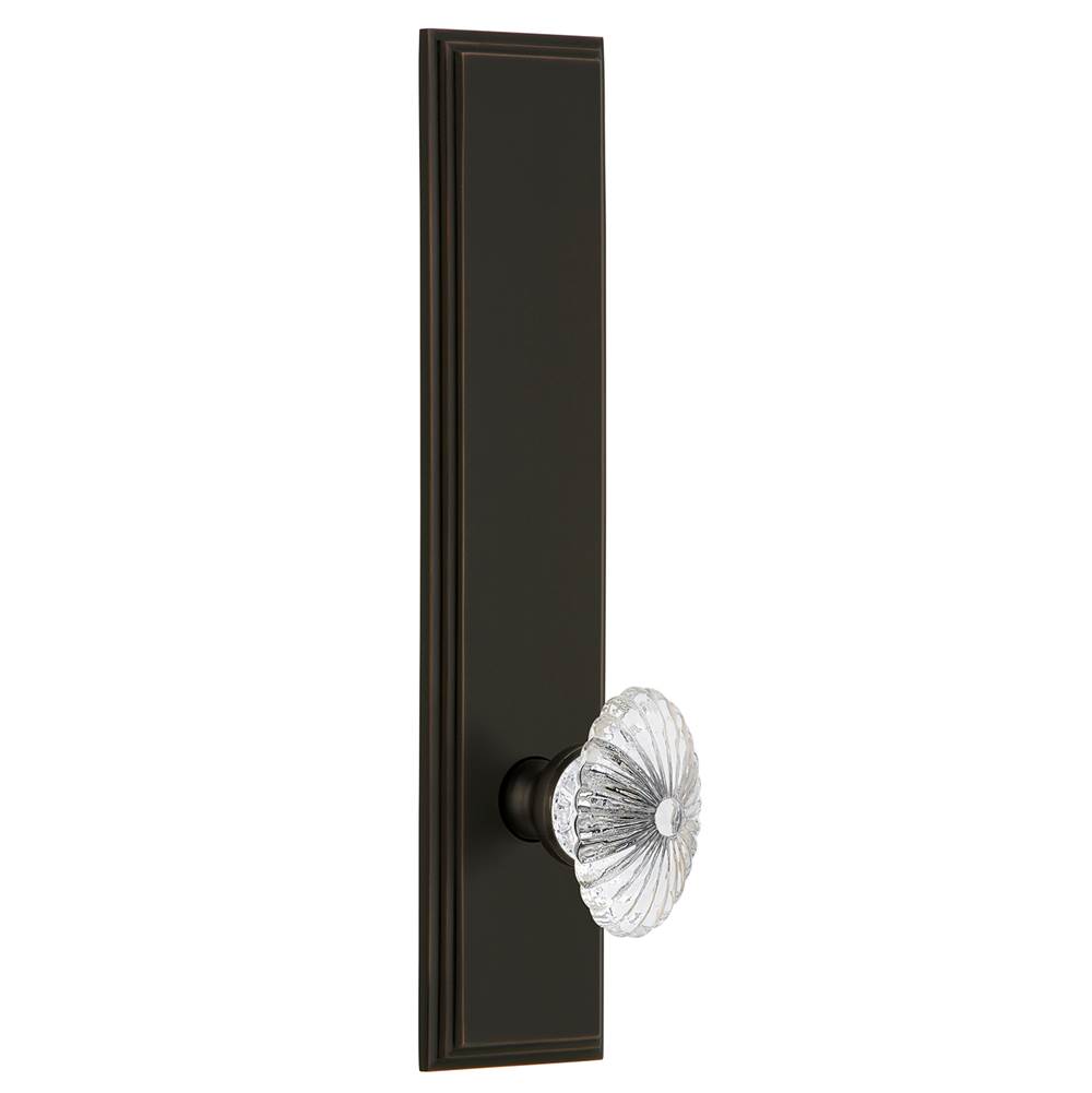 Grandeur Hardware Grandeur Hardware Carre'' Tall Plate Privacy with Burgundy Knob in Timeless Bronze