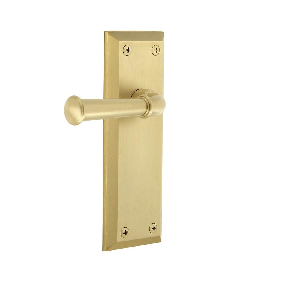 Grandeur Hardware Fifth Avenue Plate Privacy with Georgetown Lever in Satin Brass