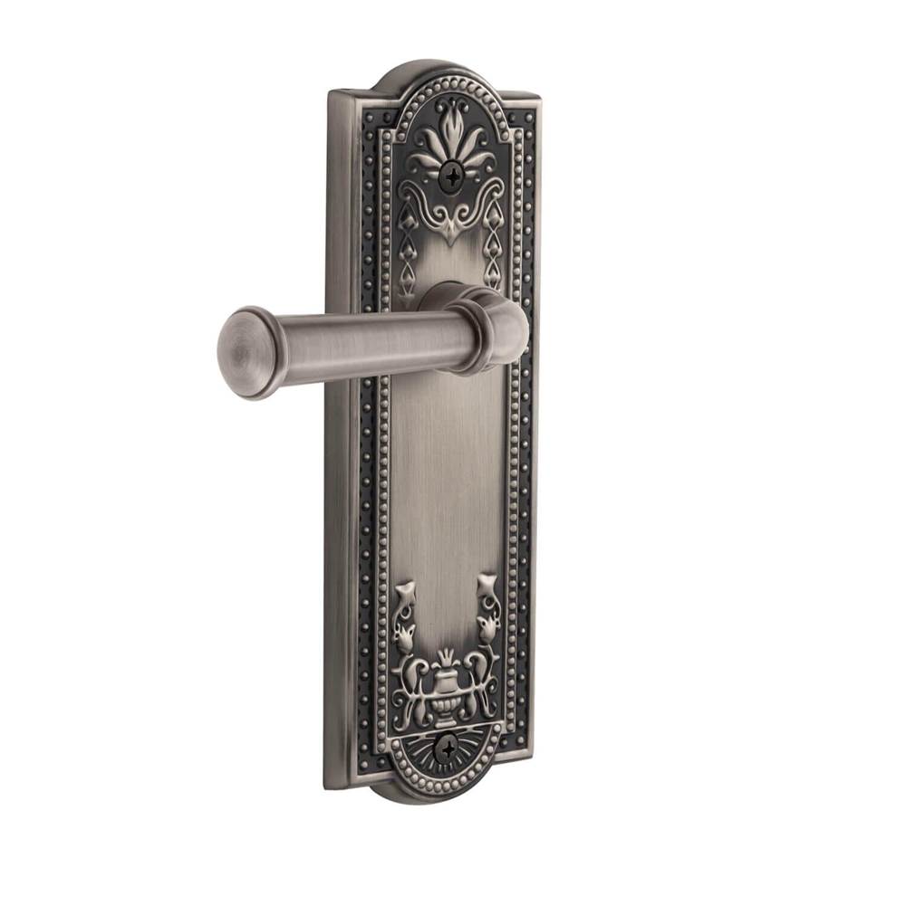 Grandeur Hardware Parthenon Plate Passage with Georgetown Lever in Antique Pewter