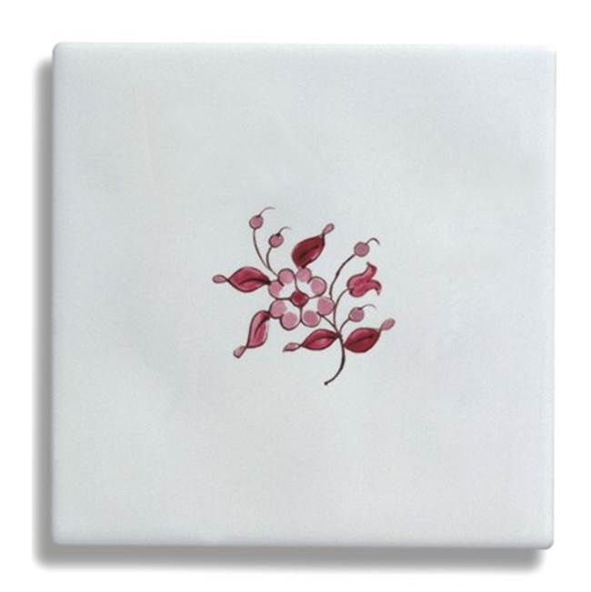 Herbeau ''Duchesse'' Small Central Pattern Tile in Moustier Rose