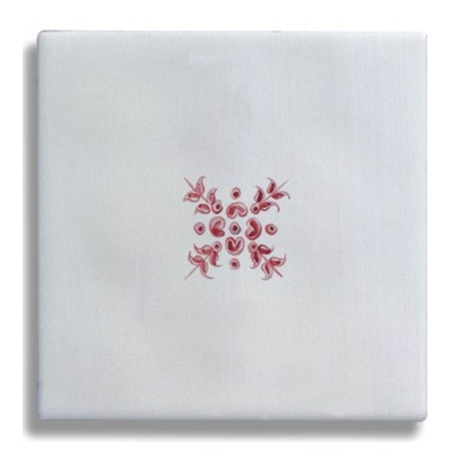 Herbeau ''Duchesse'' Small Central Pattern Tile in Berain Rose