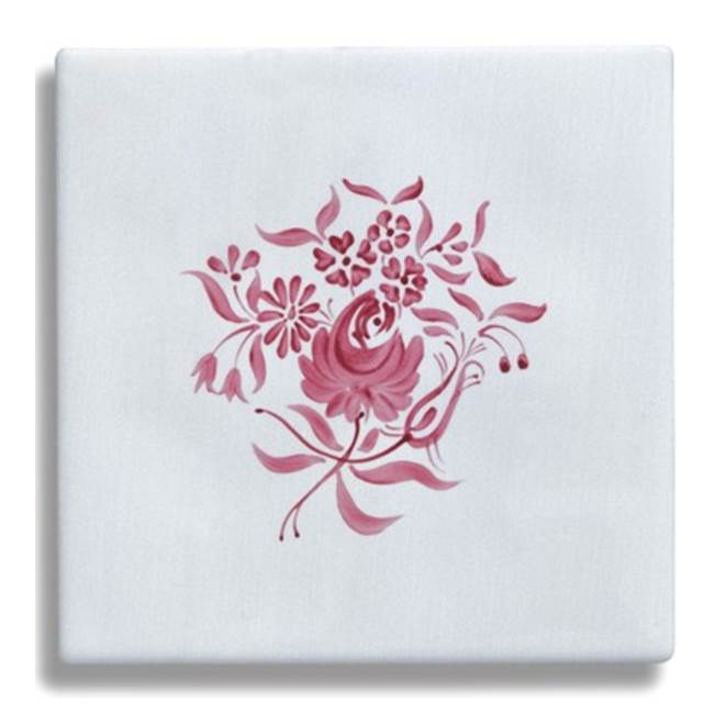 Herbeau ''Duchesse'' Large Central Pattern Tile in Sceau Rose