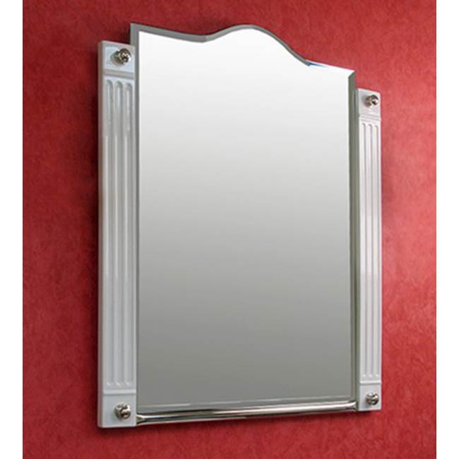 Herbeau ''Monarque'' Mirror in White with Polished Chrome Metal Trim