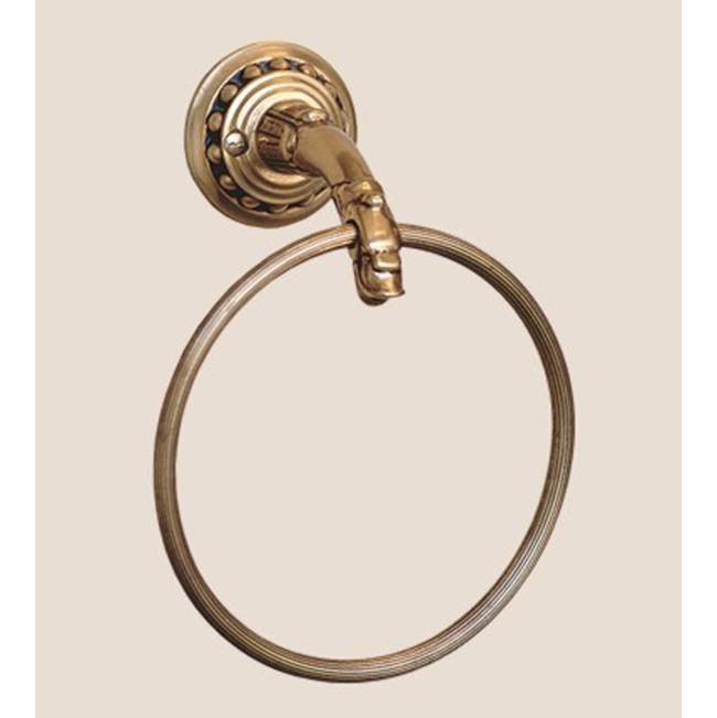 Herbeau ''Pompadour'' 6'' Towel Ring in Old Gold