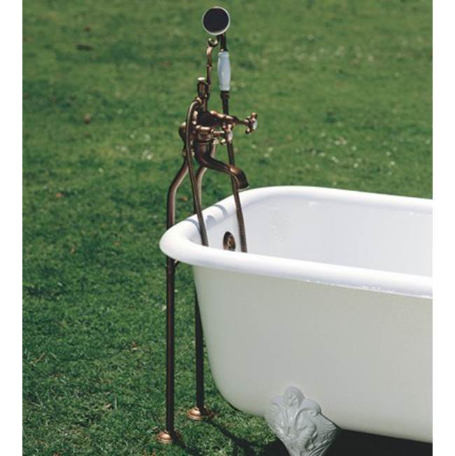 Herbeau ''Royale'' Exposed Tub and Shower Mixer Deck Mounted in Weathered Brass
