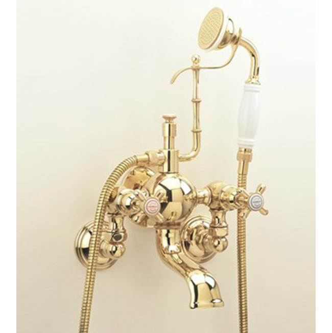 Herbeau ''Royale'' Exposed Tub and Shower Mixer Wall Mounted in Solibrass