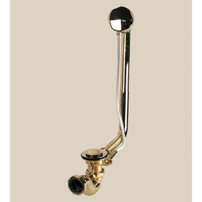 Herbeau ''Royale'' Cable Operated Drain and Overflow in Antique Lacquered Copper