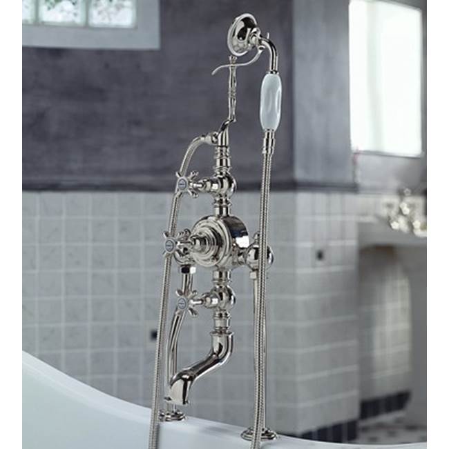 Herbeau ''Royale'' Exposed Tub and Shower Thermostatic Mixer Deck Mounted in Antique Lacquered Copper