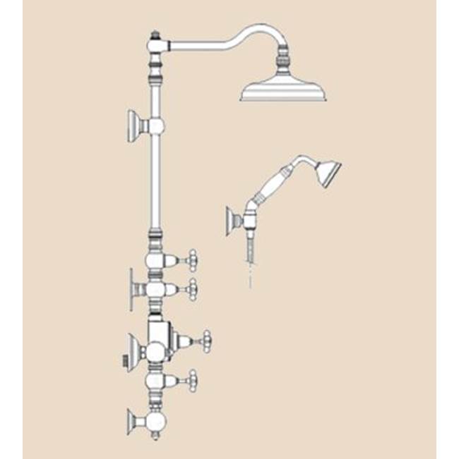 Herbeau ''Royale'' Exposed Thermostatic Shower in Brushed Nickel