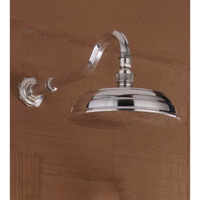 Herbeau ''Monarque'' Adjustable Showerhead, Arm and Flange in Old Silverl -Trim Only