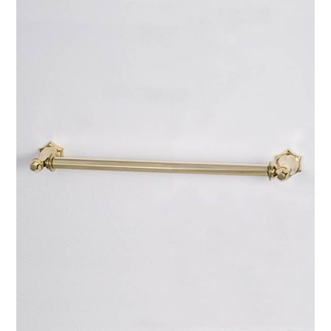 Herbeau ''Monarque'' Towel Bar in French Weathered Brass, 18'' Length