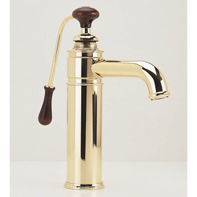 Herbeau ''Estelle'' Single Lever Mixer with Ceramic Disc Cartridge in Wooden Handle, Brushed Nickel