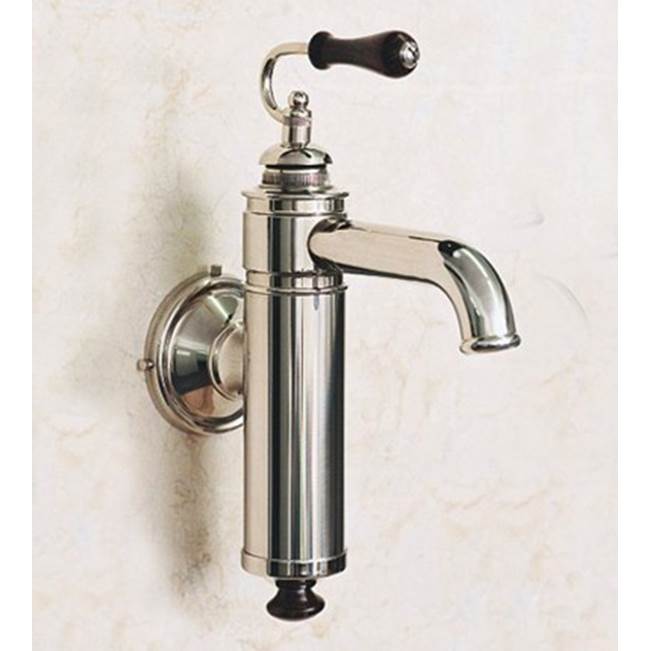 Herbeau ''Estelle'' Wall Mounted Single Lever Mixer with Ceramic Cartridge in Wooden Handle, Matte Black Nickel