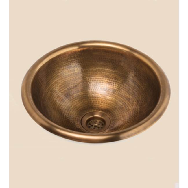 Herbeau ''Moselle'' Round Bowl in Hammered French Weathered Brass