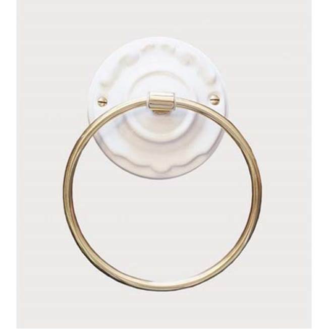 Herbeau ''Charleston'' 6''-inch Towel Ring in XX Any Handpainted Finish, Solibrass
