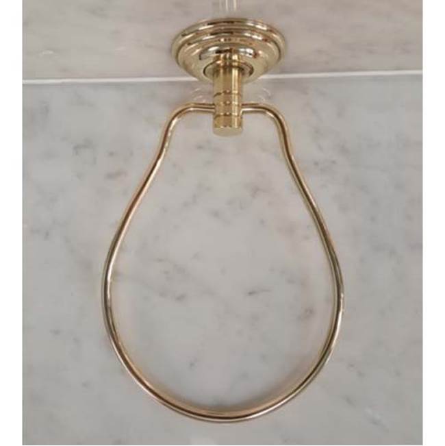 Herbeau ''Lille'' Petite Towel Ring in  Solid Brass