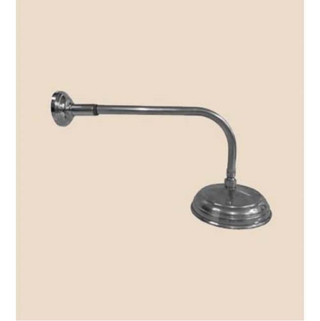 Herbeau ''Lille'' Wall Mounted Showerhead Arm and Flange in Polished Chrome