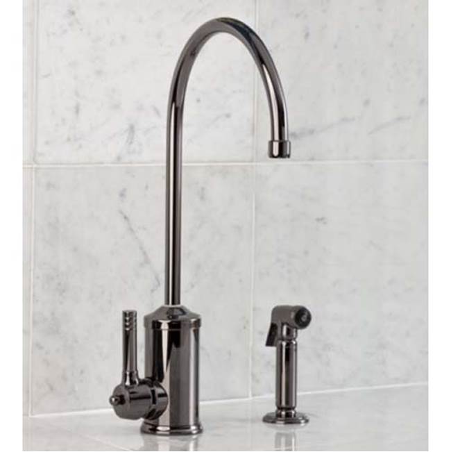 Herbeau ''Lille'' Single Lever Kitchen Mixer with Handspray and Ceramic Cartridge in Lacquered Polished Black Nickel