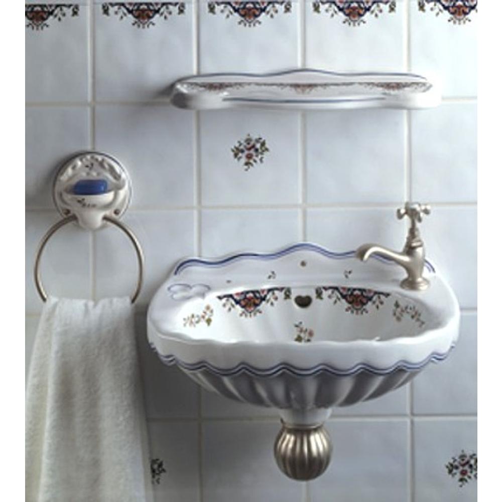 Herbeau ''Valse'' Wall Mounted Vitreous China Hand Basin in Sceau Rose