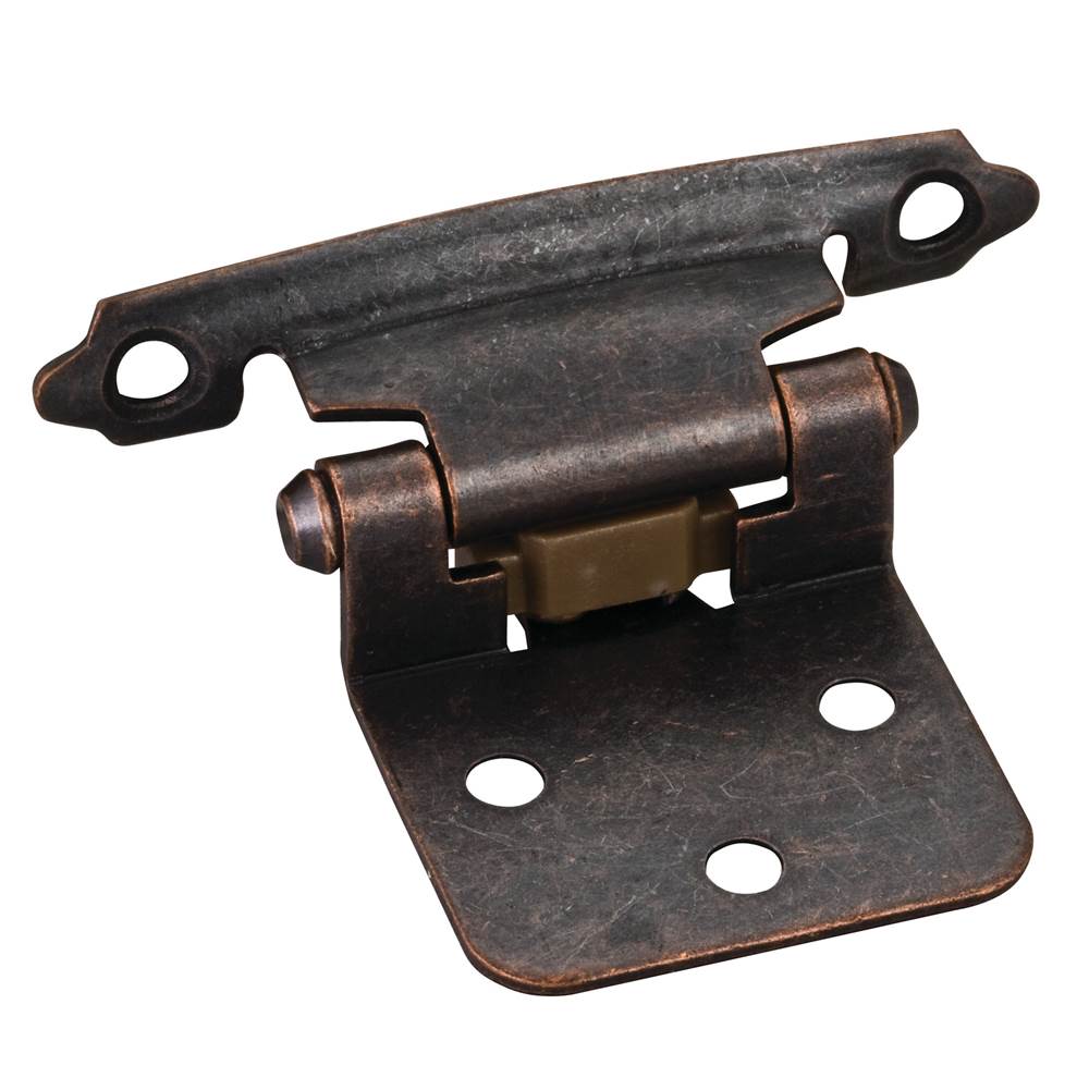 Hardware Resources Traditional 1/2'' Overlay Hinge with Screws - Dark Brushed Antique Copper