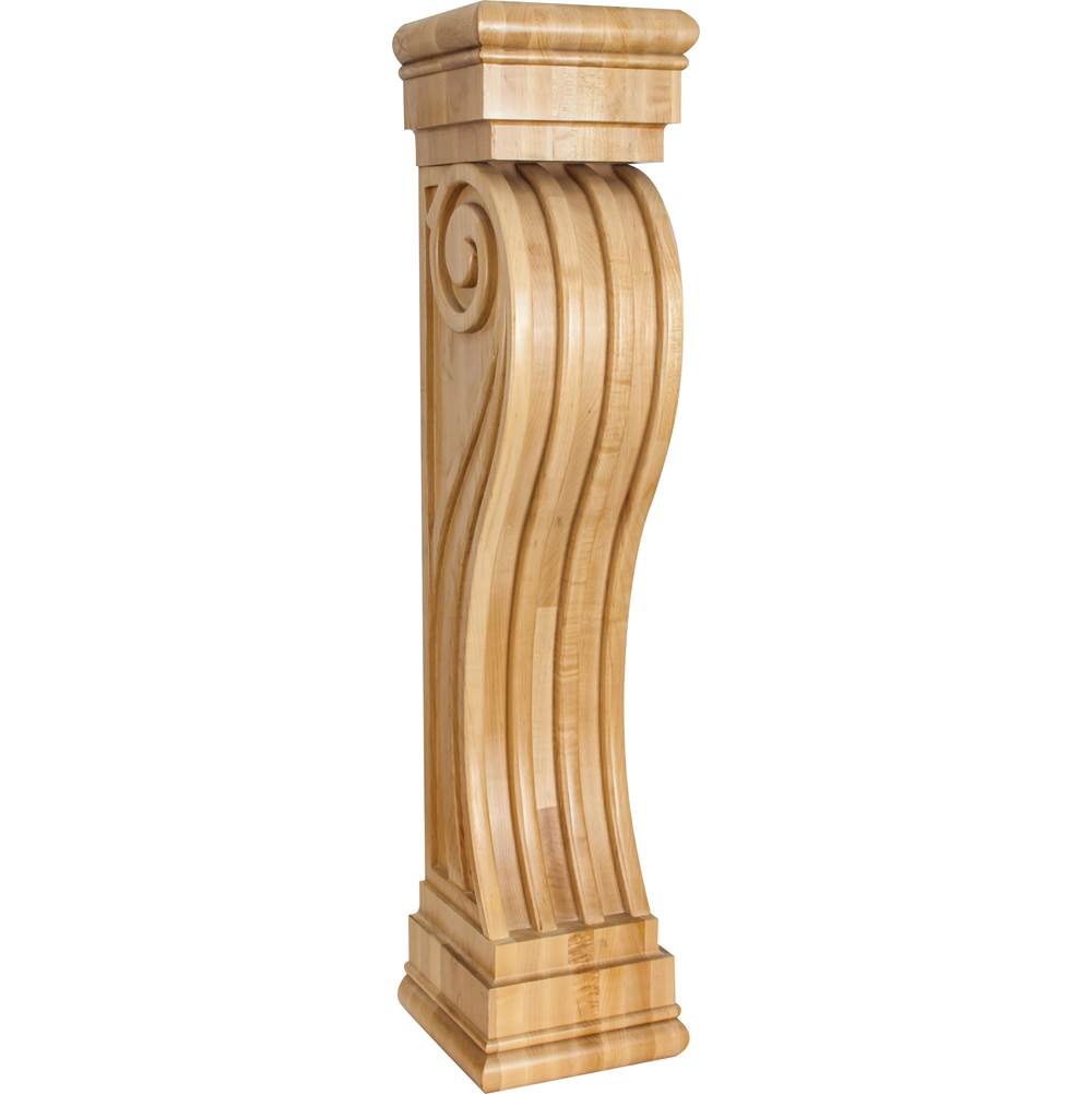 Hardware Resources 8'' W x 8'' D x 36'' H Cherry Fluted Art Deco Fireplace Corbel