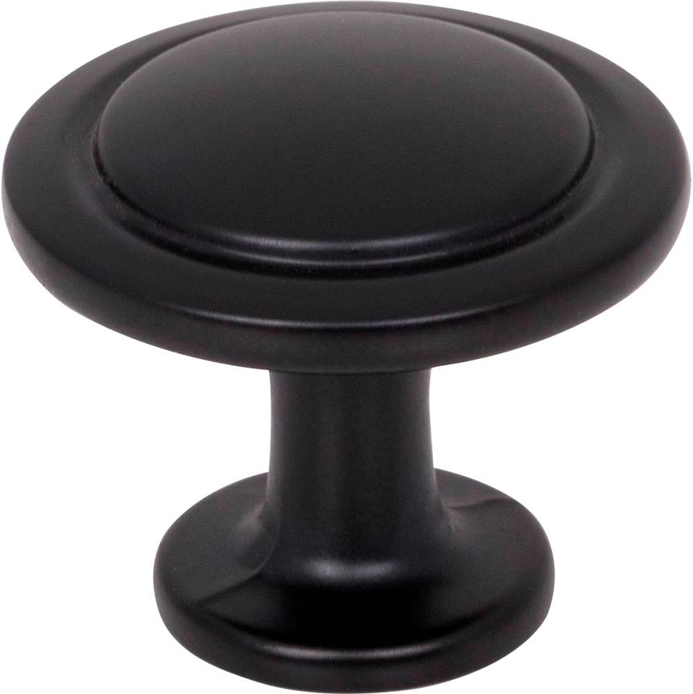 Hardware Resources 1-1/4'' Diameter Matte Black Round Button Gatsby Cabinet Knob