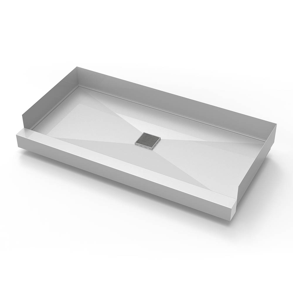 Infinity Drain 30''x 60'' Stainless Steel Shower Base with Wedge Wire Center Drain location in Satin Stainless