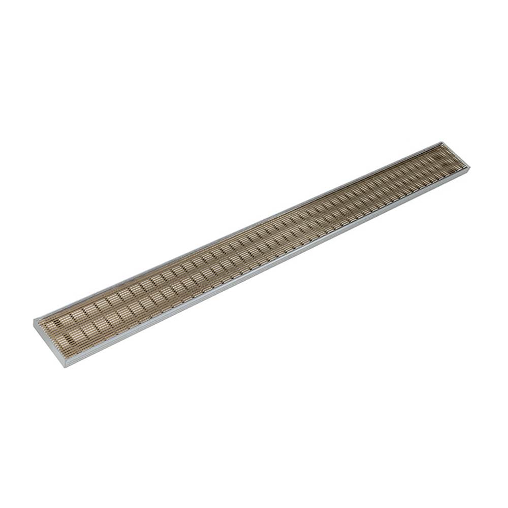 Infinity Drain 48'' S-PVC Series Complete Kit with 4'' Wedge Wire Grate in Satin Bronze