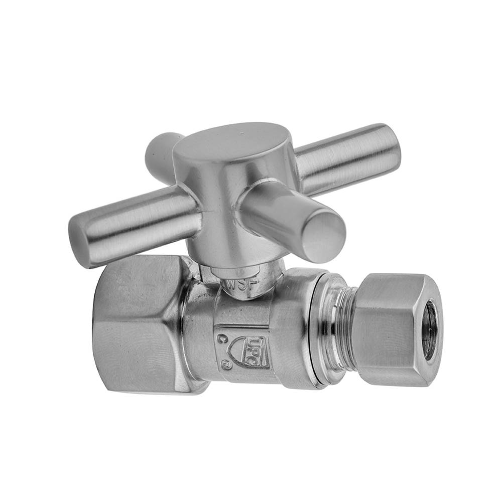 Jaclo Quarter Turn Straight Pattern 1/2'' IPS x 3/8'' O.D. Supply Valve with Contempo Cross Handle