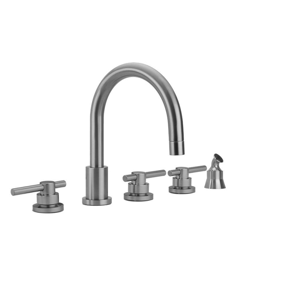 Jaclo Contempo Roman Tub Set with Peg Lever Handles and Angled Handshower